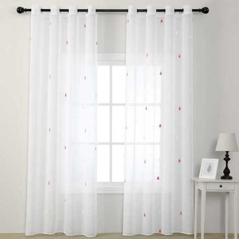 Cortina Lágrima malva rosa cortinas-transparentes