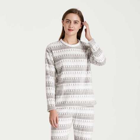 Pijama coral Paola cinza roupa-para-estar-por-casa