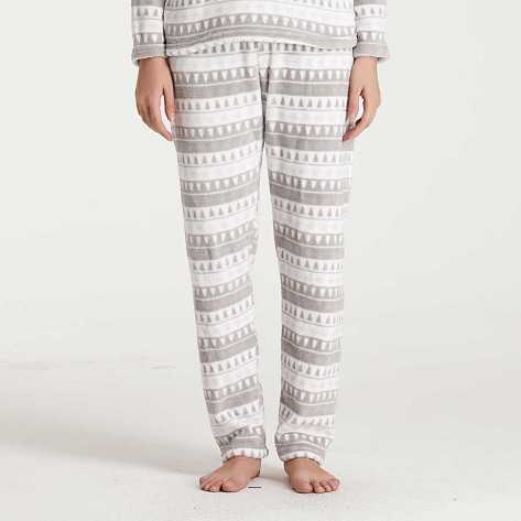 Pijama coral Paola cinza roupa-para-estar-por-casa