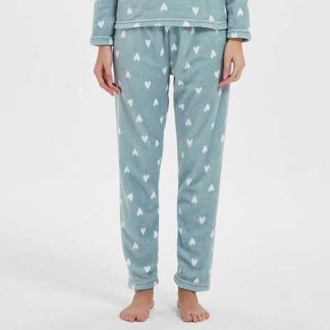 Pijama coral Olga verde tiffany roupa-para-estar-por-casa