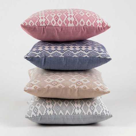 Almofada jacquard New Madras bege 45x45 almofadas-decorativas-estampados