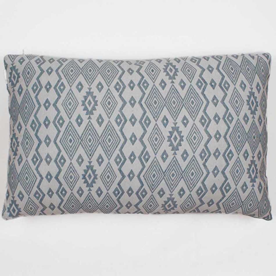 Almofada retangular 30x50 jacquard New Madras verde esmeralda retangulares-estampadas