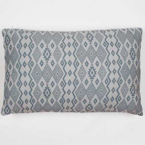 Almofada retangular 30x50 jacquard New Madras verde esmeralda retangulares-estampadas