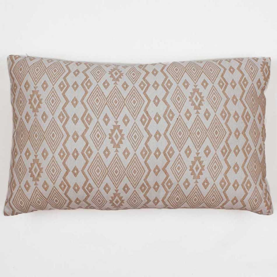 Almofada retangular 30x50 jacquard New Madras bege retangulares-estampadas