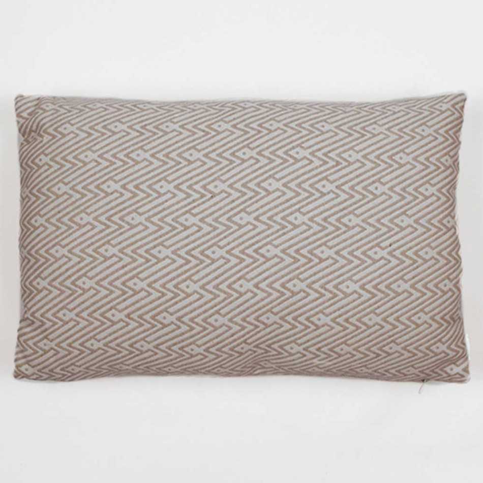 Almofada retangular 30x50 jacquard Madras bege retangulares-estampadas