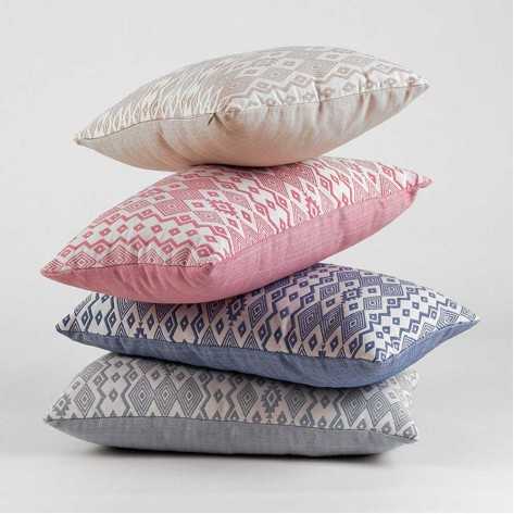Almofada retangular 30x50 jacquard Madras bege retangulares-estampadas