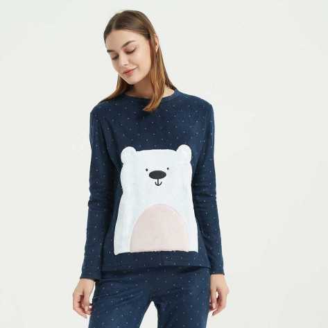 Pijama polar Osito azul roupa-para-estar-por-casa