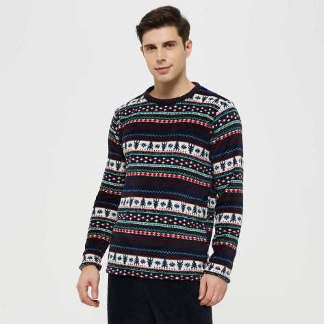 Pijama coral homem Christmas pijamas-compridos-homem