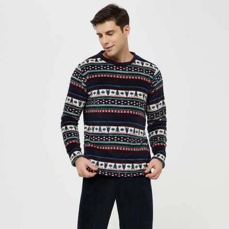 Pijama coral homem Christmas pijamas-compridos-homem