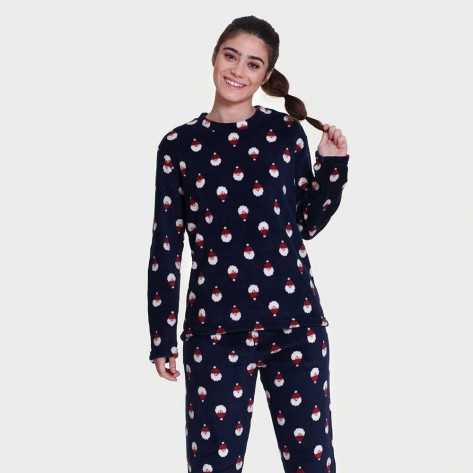 Pijama coral Santa Claus roupa-para-estar-por-casa