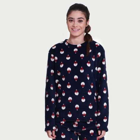 Pijama coral Santa Claus roupa-para-estar-por-casa
