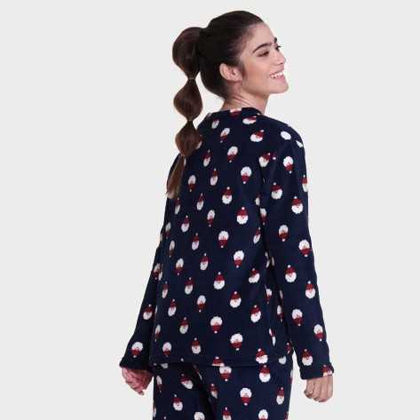 Pijama coral Santa Claus roupa-para-estar-por-casa