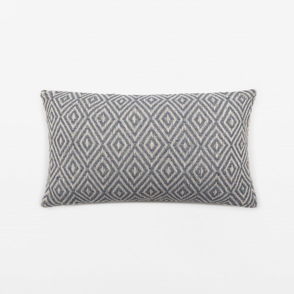 Almofada retangular algodão 30x50 Andres azul indigo retangulares-estampadas