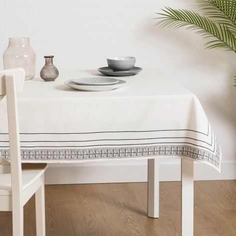 Toalha de mesa algodão Heracles azul toalhas-de-mesa