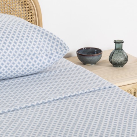 Jogo De Lençóis Térmicos Ohio Azul Índigo cama-90
