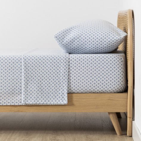 Jogo De Lençóis Térmicos Ohio Azul Índigo cama-90