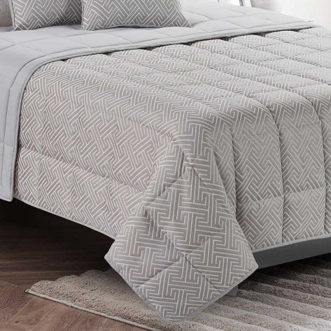 Colcha jacquard chenilla Elvira cinza - 120gr cama-90