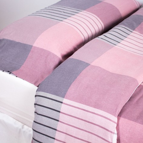 Capa de edredão flanela Cuadro Vanesa malva rosa cama-90