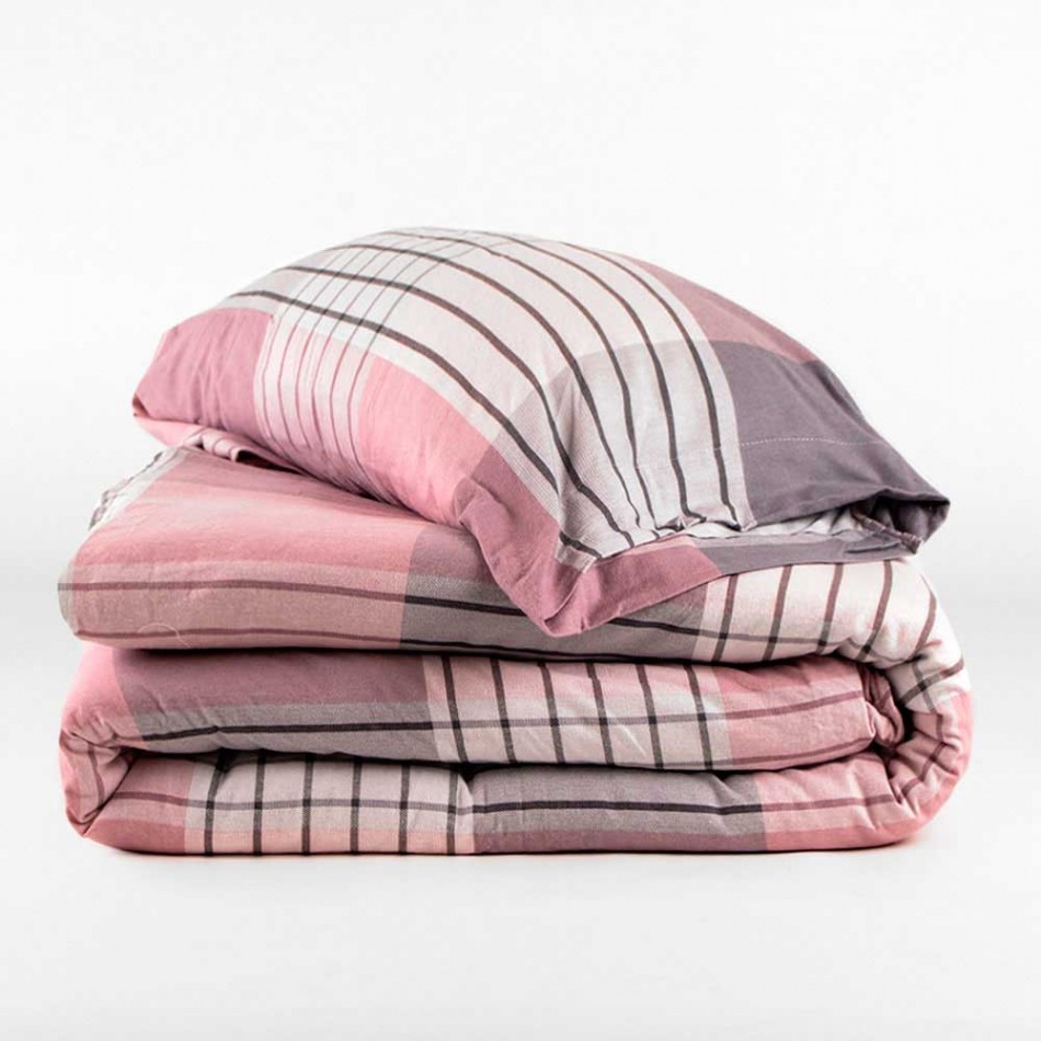 Capa de edredão flanela Cuadro Vanesa malva rosa cama-90