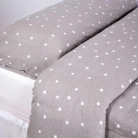 Capa de edredão flanela Estrella cinza cama-90