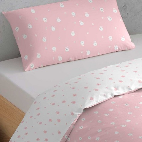 Capa De Edredão Algodão Conejito Rosa cama-90