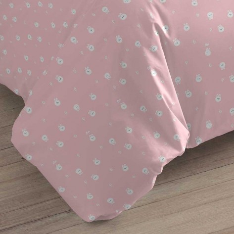 Capa De Edredão Algodão Conejito Rosa cama-90