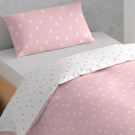 Capa De Edredão Algodão Conejito Rosa cama-90