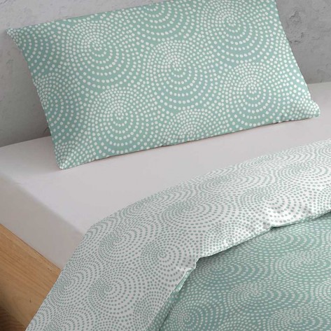 Capa de edredão algodão Katy verde tiffany cama-90