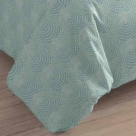 Capa de edredão algodão Katy verde tiffany cama-90