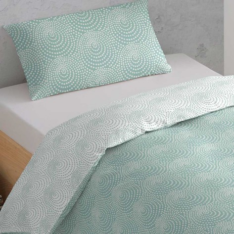 Capa de edredão algodão Katy verde tiffany cama-90