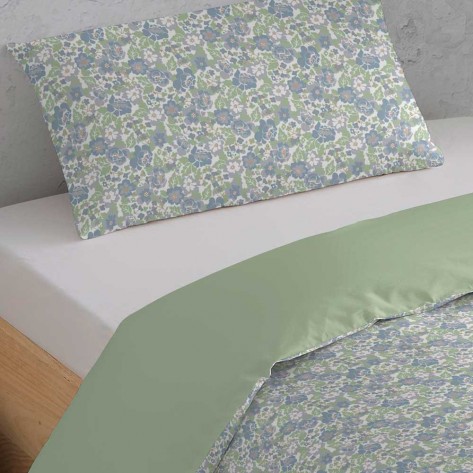 Capa de edredão algodão Nadia verde cama-90