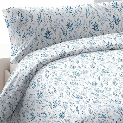 Capa de edredão algodão Fátima azul cama-90