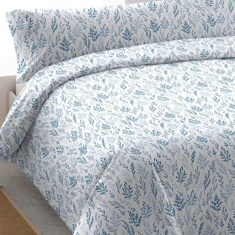 Capa de edredão algodão Fátima azul cama-90