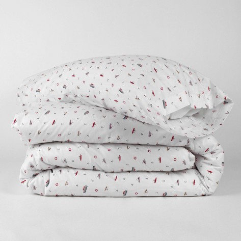 Capa De Edredão Algodão Little Ships cama-90