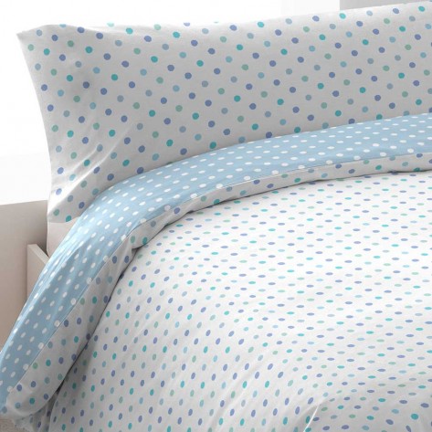 Capa De Edredão Algodão Pecas Azul Celeste cama-90