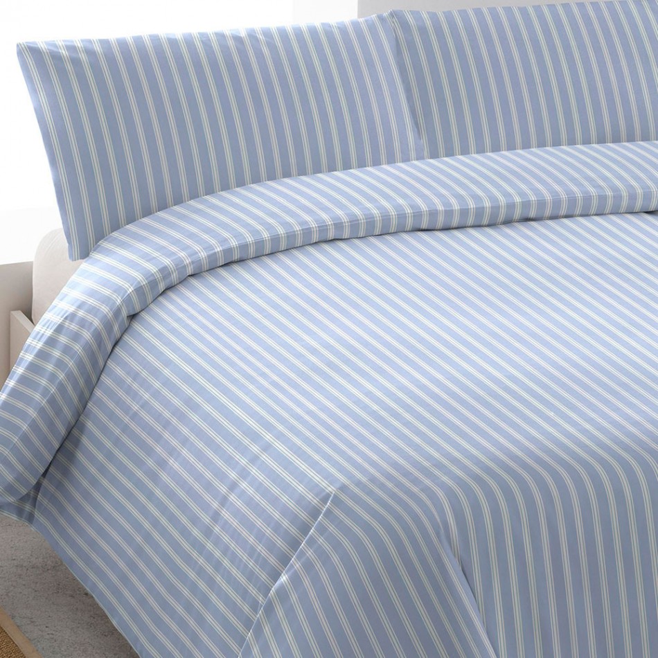 Capa De Edredão Algodão Raya Marsella Azul Índigo cama-135140