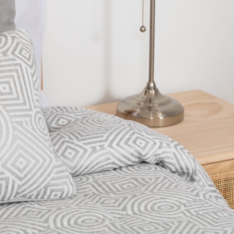 Colcha jacquard chenilla Boston cinza - 120gr cama-90