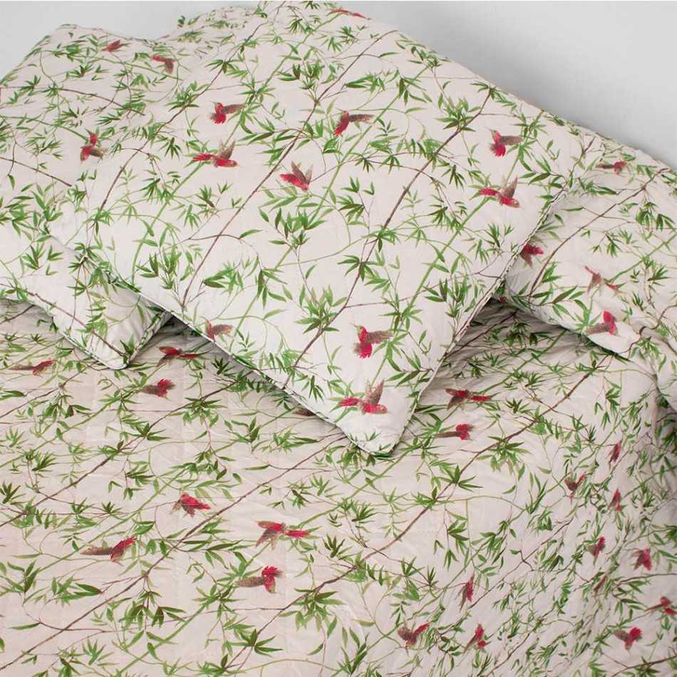 Colcha bouti Colibri verde cama-90