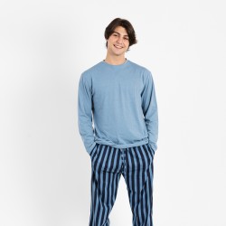Pijama homem algodão Luismi azul indigo roupa-para-estar-por-casa
