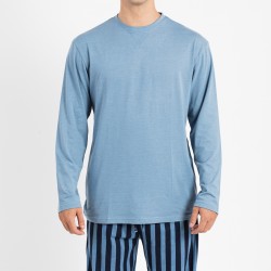 Pijama homem algodão Luismi azul indigo roupa-para-estar-por-casa
