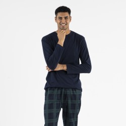 Pijama homem flanela Pinche azul marinho homem
