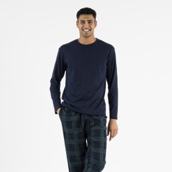 Pijama homem flanela Pinche azul marinho homem