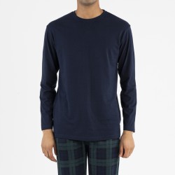 Pijama homem flanela Pinche azul marinho homem