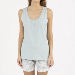 Pijama curto algodão Ninfa verde menta pijamas-curtos-mulher