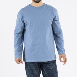 Pijama homem algodão Diamante azul indigo pijama-algodon