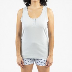 Pijama curto algodão Gaia azul indigo pijama-corto-algodon