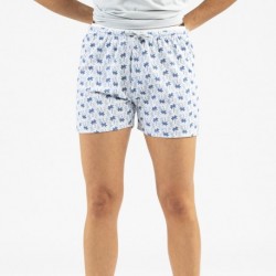Pijama curto algodão Gaia azul indigo pijama-corto-algodon