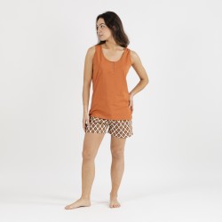 Pijama curto algodão Ravello cor telha pijama-corto-algodon