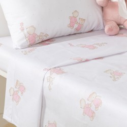 Jogo de lençóis algodão Peluche rosa cama bebé jogos-de-lencois-para-bebe