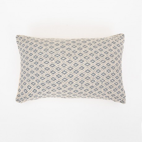 Almofada retangular algodão 30x50 Rombito azul indigo retangulares-estampadas
